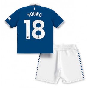 Everton Ashley Young #18 Hemmaställ Barn 2023-24 Kortärmad (+ Korta byxor)